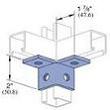 4 Hole 2 Corner Winged Fitting - Click Image to Close